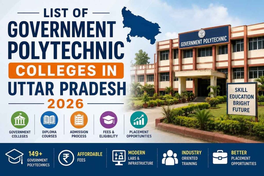 List of Government Polytechnic Colleges in Uttar Pradesh 2026 with admission details, courses, fees, and rankings.