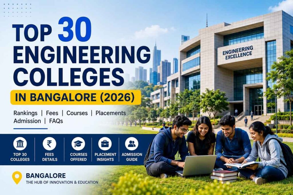 Top engineering colleges in Bangalore 2026 campus buildings and students overview