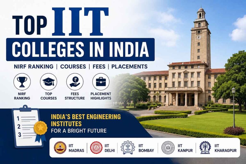 Top IIT colleges in India with NIRF ranking, placements, fees, and engineering courses overview