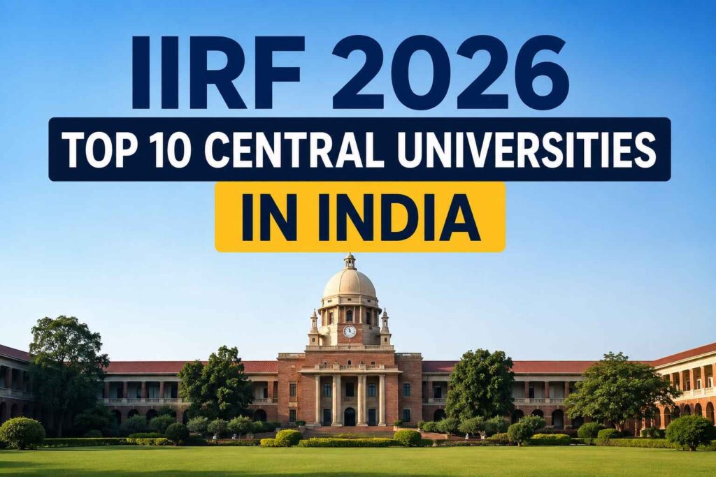 IIRF 2026 Rankings Top 10 Central Universities in India including JNU, Delhi University, and BHU