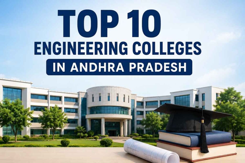 Top 10 Engineering Colleges in Andhra Pradesh 2026 including IIT Tirupati, NIT Andhra Pradesh, JNTU Kakinada, Andhra University, KL University, and SRM AP