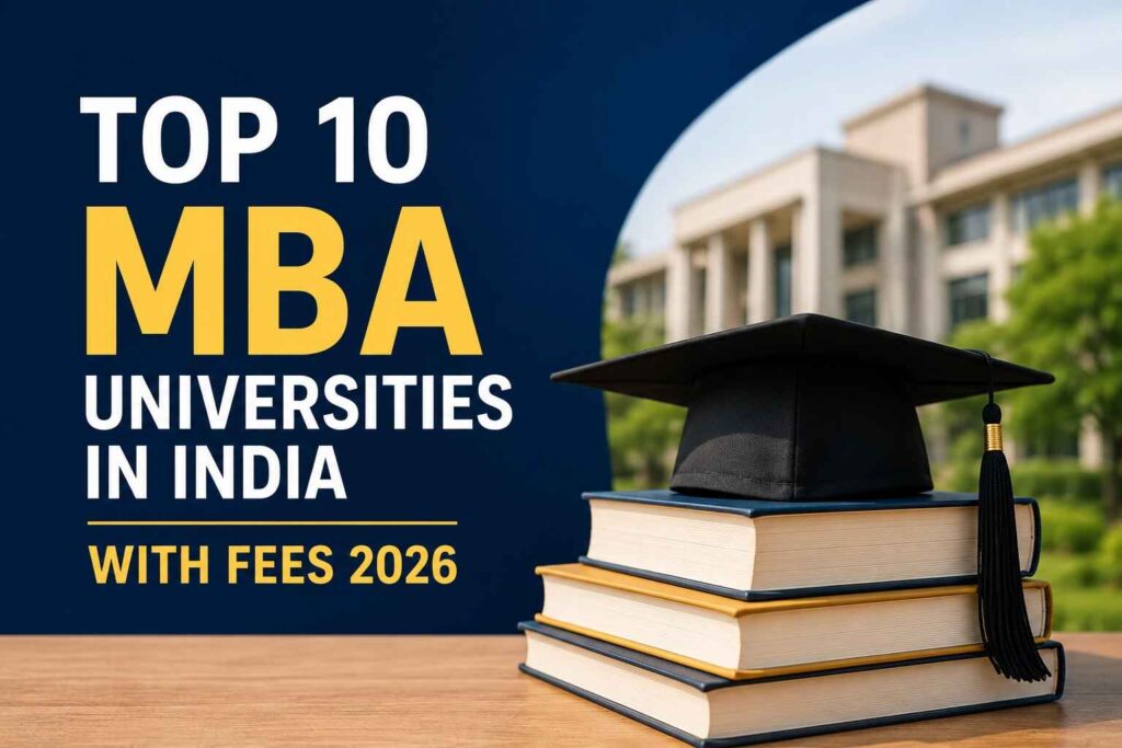 Top 10 MBA Universities in India with Fees 2026 ranking and placement comparison